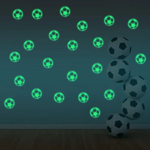 PVCYG640 12Pcs / Set Football Luminous Stickers Soccer Ball PVC Wall Decal for Kids Room Boy Bedroom Laptop Motorcycle Bike Car Decor (No EN71 Certification) - 1