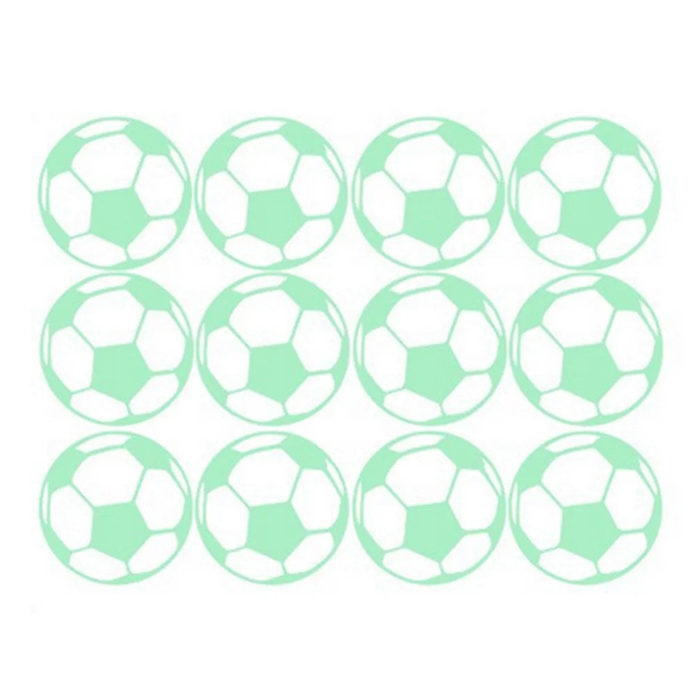 PVCYG640 12Pcs / Set Football Luminous Stickers Soccer Ball PVC Wall Decal for Kids Room Boy Bedroom Laptop Motorcycle Bike Car Decor (No EN71 Certification) - 2