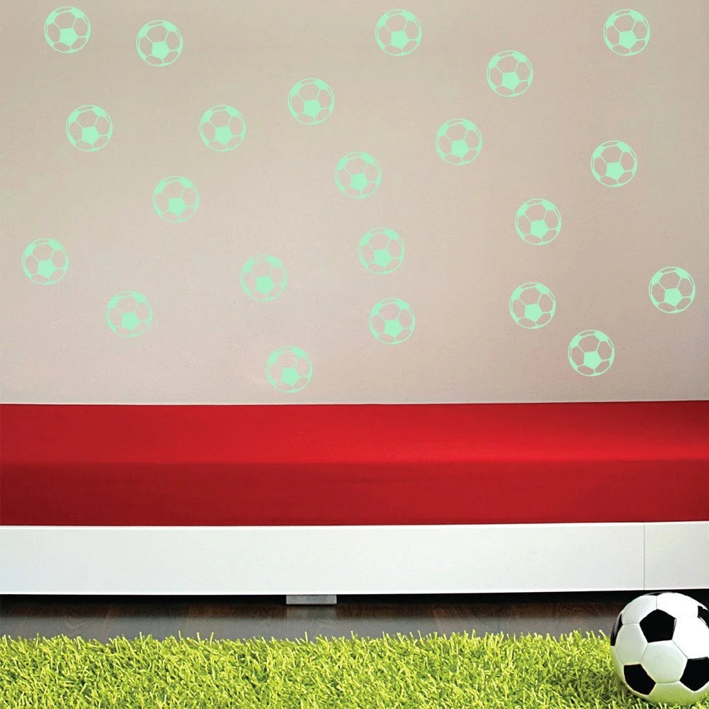 PVCYG640 12Pcs / Set Football Luminous Stickers Soccer Ball PVC Wall Decal for Kids Room Boy Bedroom Laptop Motorcycle Bike Car Decor (No EN71 Certification) - 3