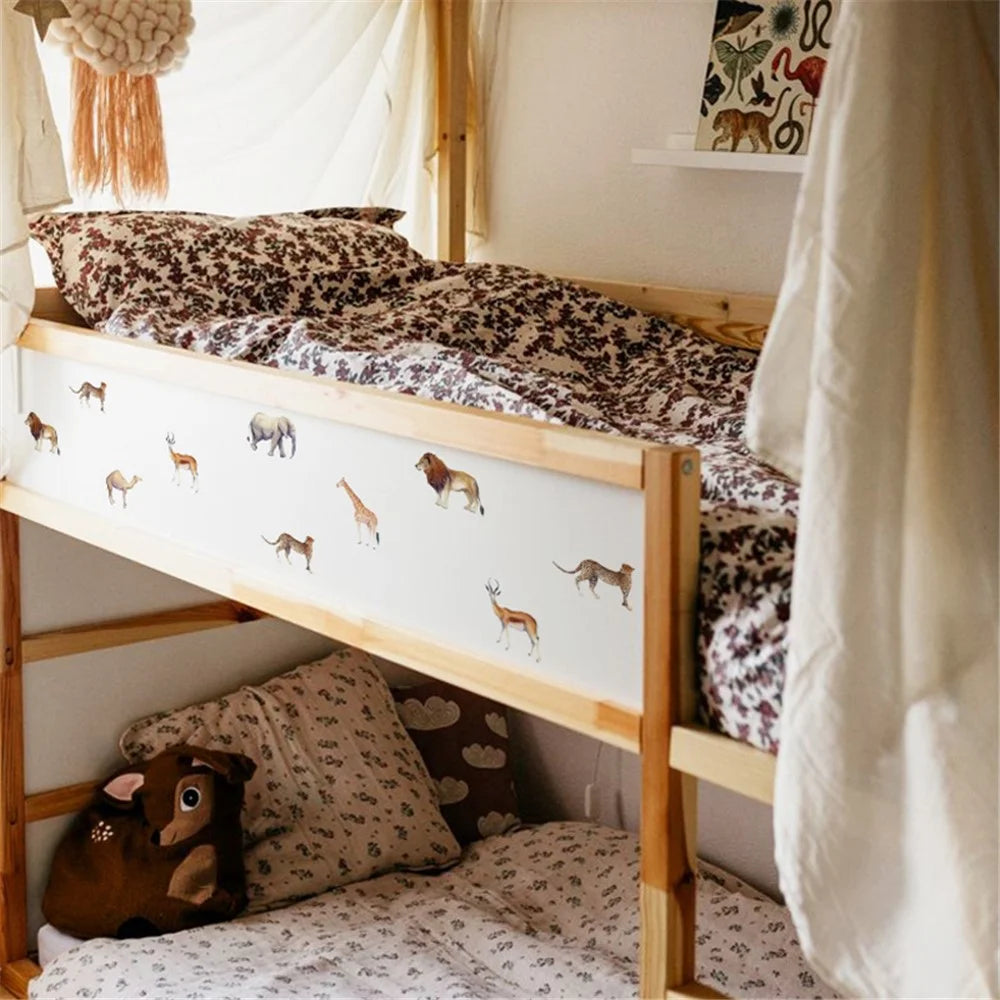18Pcs / Set Cartoon Animal Wall Stickers Kids Room Giraffe Lion Elephant PVC Decal (No EN71 Certification) - 5
