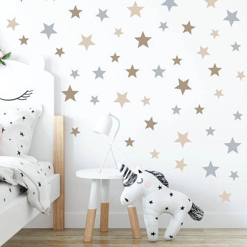 71Pcs / Set Cartoon Stars Wall Stickers Removable Nursery Wall Decals Children Kids Baby Room Interior Home Decor (No EN71 Certification) - 1