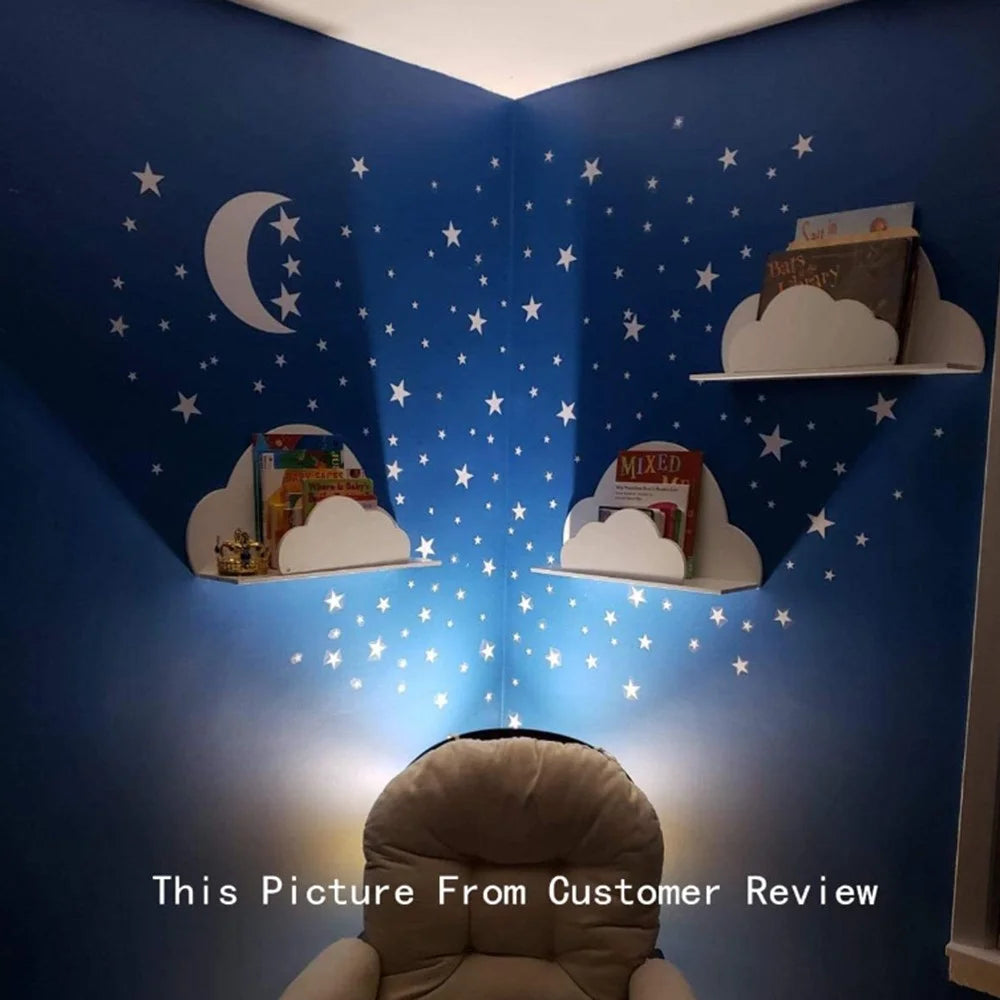 YY445 4Pcs / Set Star Moon Wall Stickers Children's Room Kindergarten DIY PVC Wall Art Decoration Stickers (without EN71 Certification) - White - 2