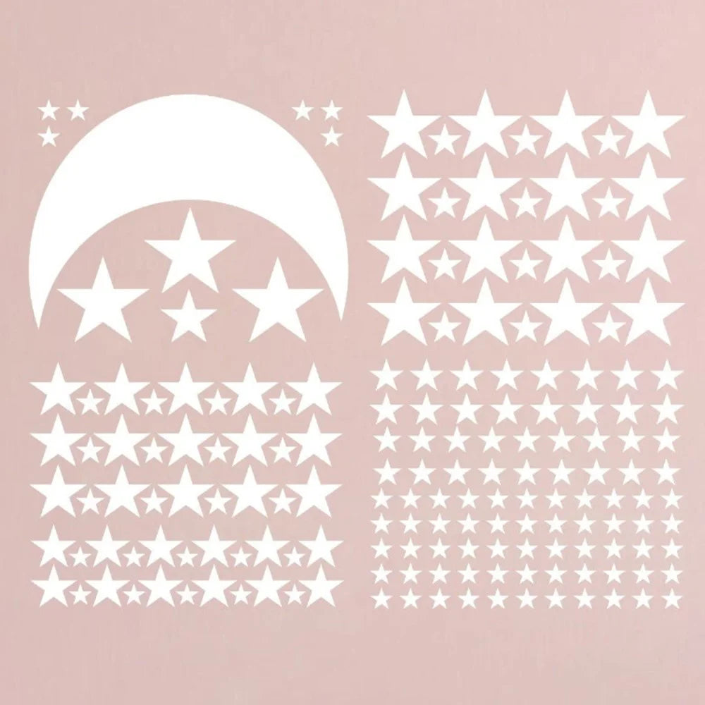 YY445 4Pcs / Set Star Moon Wall Stickers Children's Room Kindergarten DIY PVC Wall Art Decoration Stickers (without EN71 Certification) - White - 4