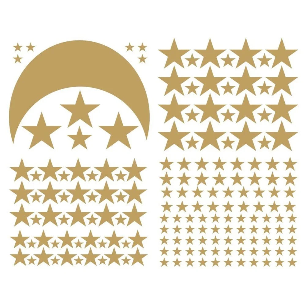 YY445 4Pcs / Set Children's Room Kindergarten Star Moon Wall Stickers DIY PVC Wall Art Decoration Stickers (without EN71 Certification) - Gold - 2