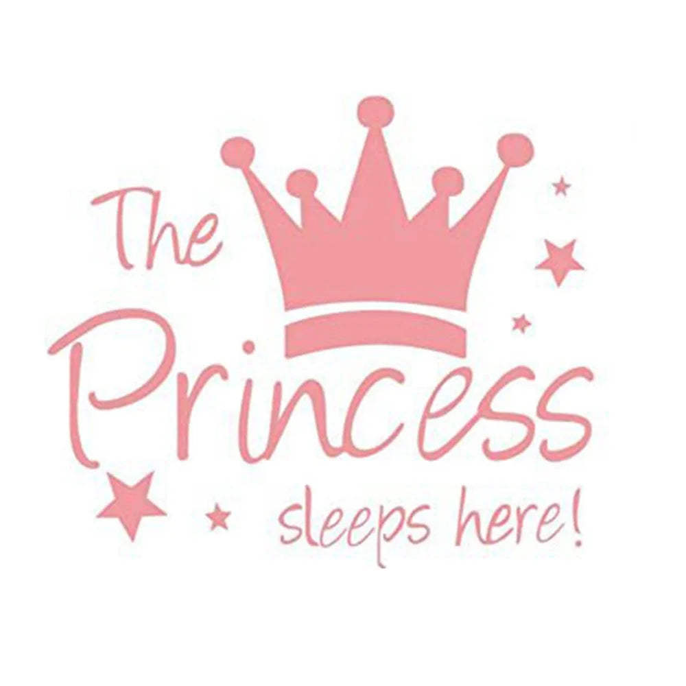 YJ912 1 Set Princess Crown Wall Decals PVC Sticker Wall Decoration for Kids Bedroom (No EN71 Certification), 28x32cm - Pink - 2