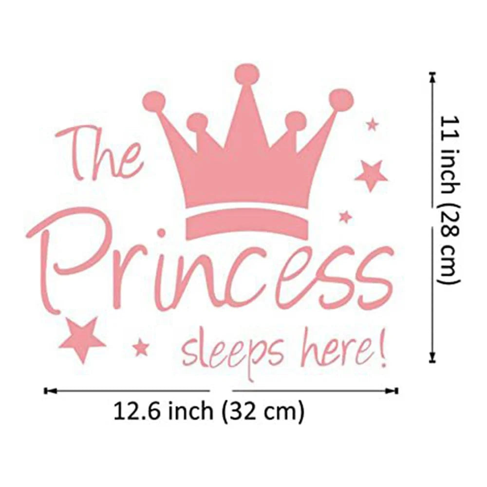 YJ912 1 Set Princess Crown Wall Decals PVC Sticker Wall Decoration for Kids Bedroom (No EN71 Certification), 28x32cm - Pink - 5