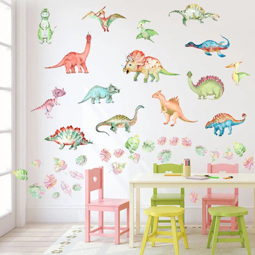 4Pcs / Set Cartoon Dinosaur Wall Decals Decors Plant Stickers DIY Wall Stickers Decorations for Kid's Bedroom (No EN71 Certification) - YG014 - 1