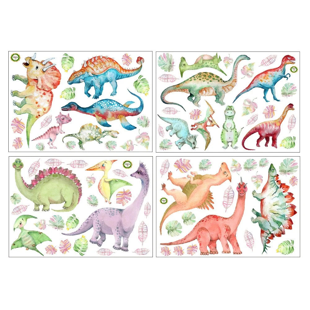 4Pcs / Set Cartoon Dinosaur Wall Decals Decors Plant Stickers DIY Wall Stickers Decorations for Kid's Bedroom (No EN71 Certification) - YG014 - 2