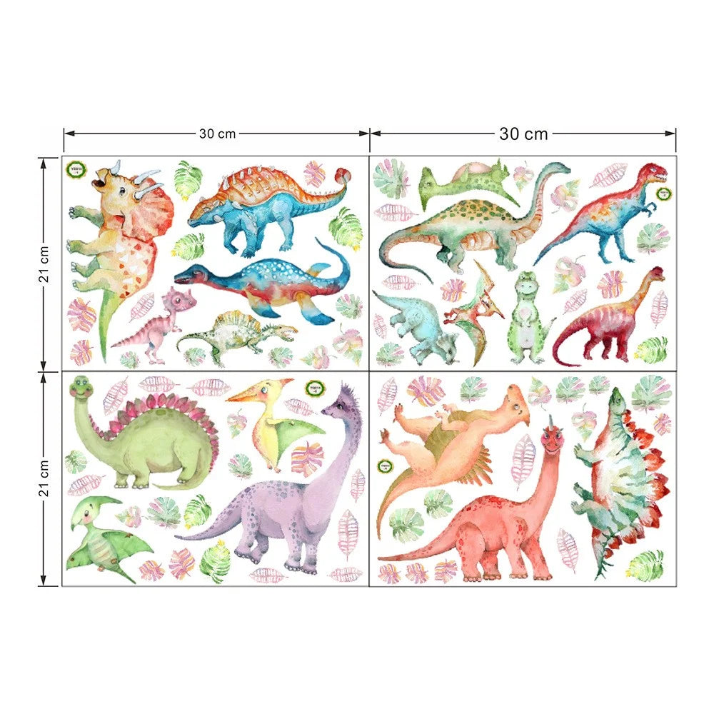 4Pcs / Set Cartoon Dinosaur Wall Decals Decors Plant Stickers DIY Wall Stickers Decorations for Kid's Bedroom (No EN71 Certification) - YG014 - 6
