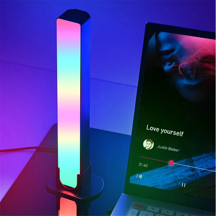 LIXINCORDA ZM-021 2Pcs Desktop Ambient Light RGB Light Stick Gaming Music Sensor Lamp (Tuya WiFi Version Alexa Google) - 2