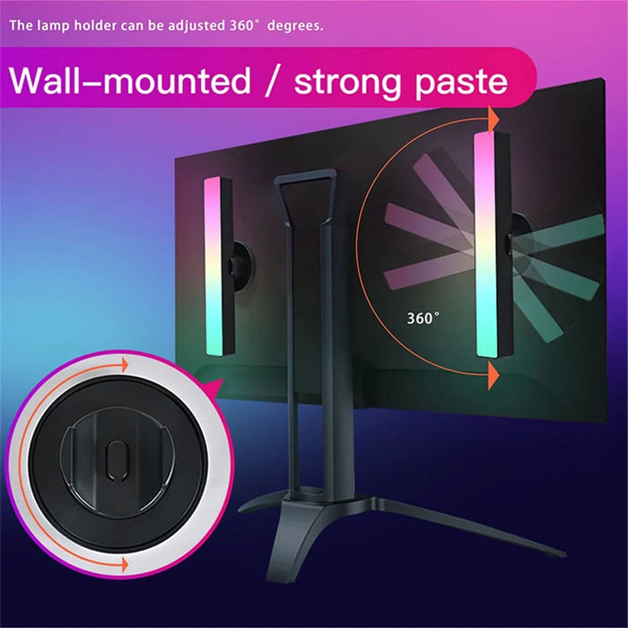 LIXINCORDA ZM-021 2Pcs Desktop Ambient Light RGB Light Stick Gaming Music Sensor Lamp (Tuya WiFi Version Alexa Google) - 3