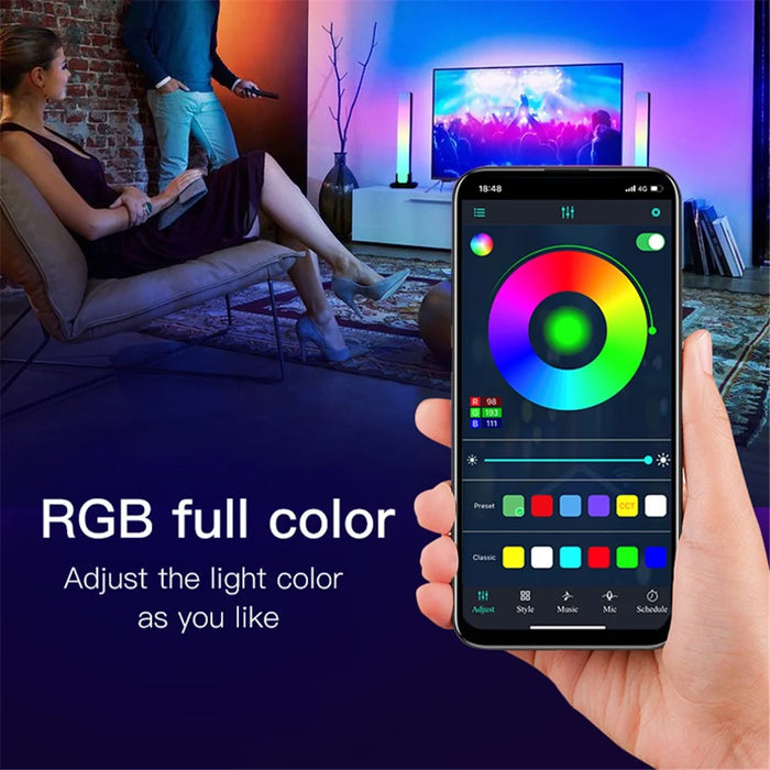 LIXINCORDA ZM-021 2Pcs Desktop Ambient Light RGB Light Stick Gaming Music Sensor Lamp (Tuya WiFi Version Alexa Google) - 4