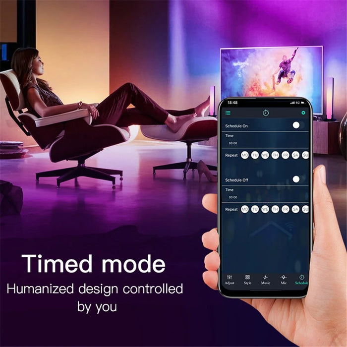 LIXINCORDA ZM-021 2Pcs Desktop Ambient Light RGB Light Stick Gaming Music Sensor Lamp (Tuya WiFi Version Alexa Google) - 5
