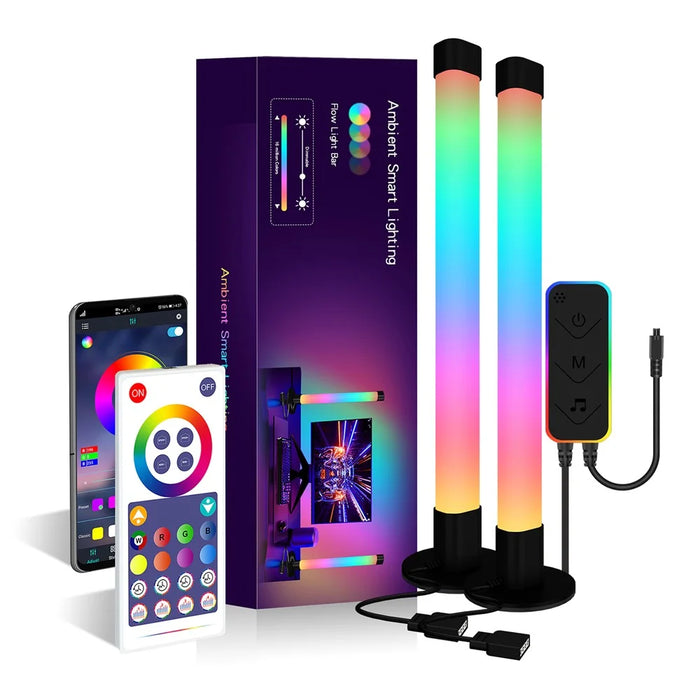 SAL006BS 2Pcs Creative Pick Up Rhythm Light Set Smart RGBIC Light Stick Gaming Ambient Light for Bedroom (Tuya WiFi) - 1