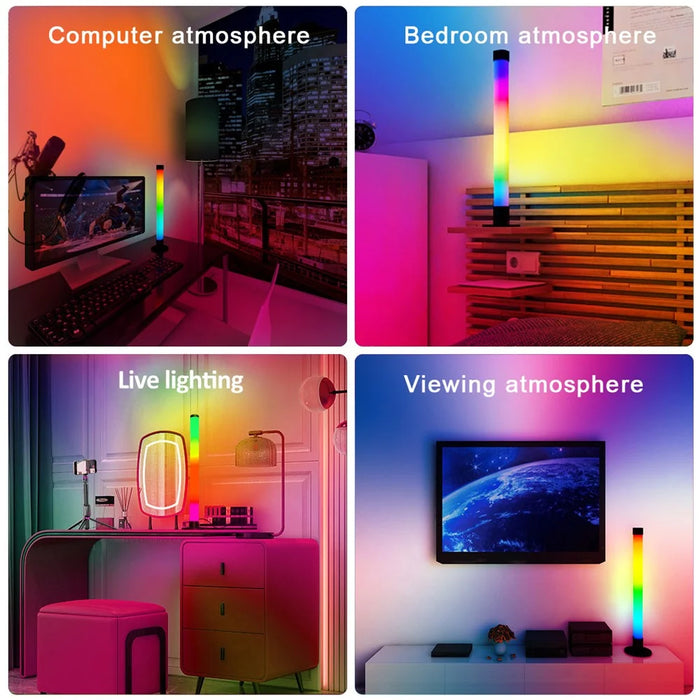 SAL006BS 2Pcs Creative Pick Up Rhythm Light Set Smart RGBIC Light Stick Gaming Ambient Light for Bedroom (Tuya WiFi) - 4