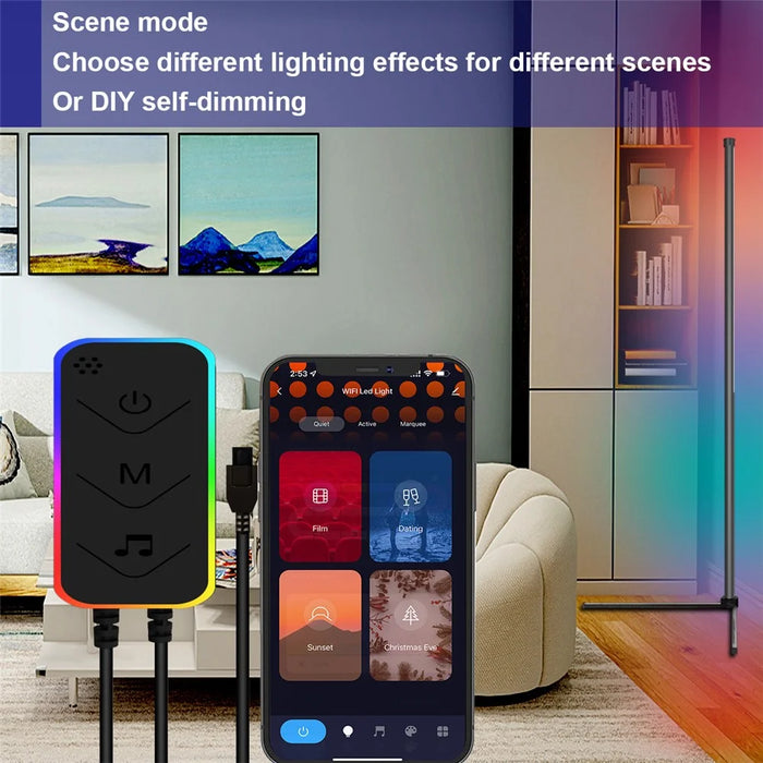 LXLDD-021 RGB Floor Lamp WiFi Smart Voice / Tuya Control Portable LED Corner Light - 4