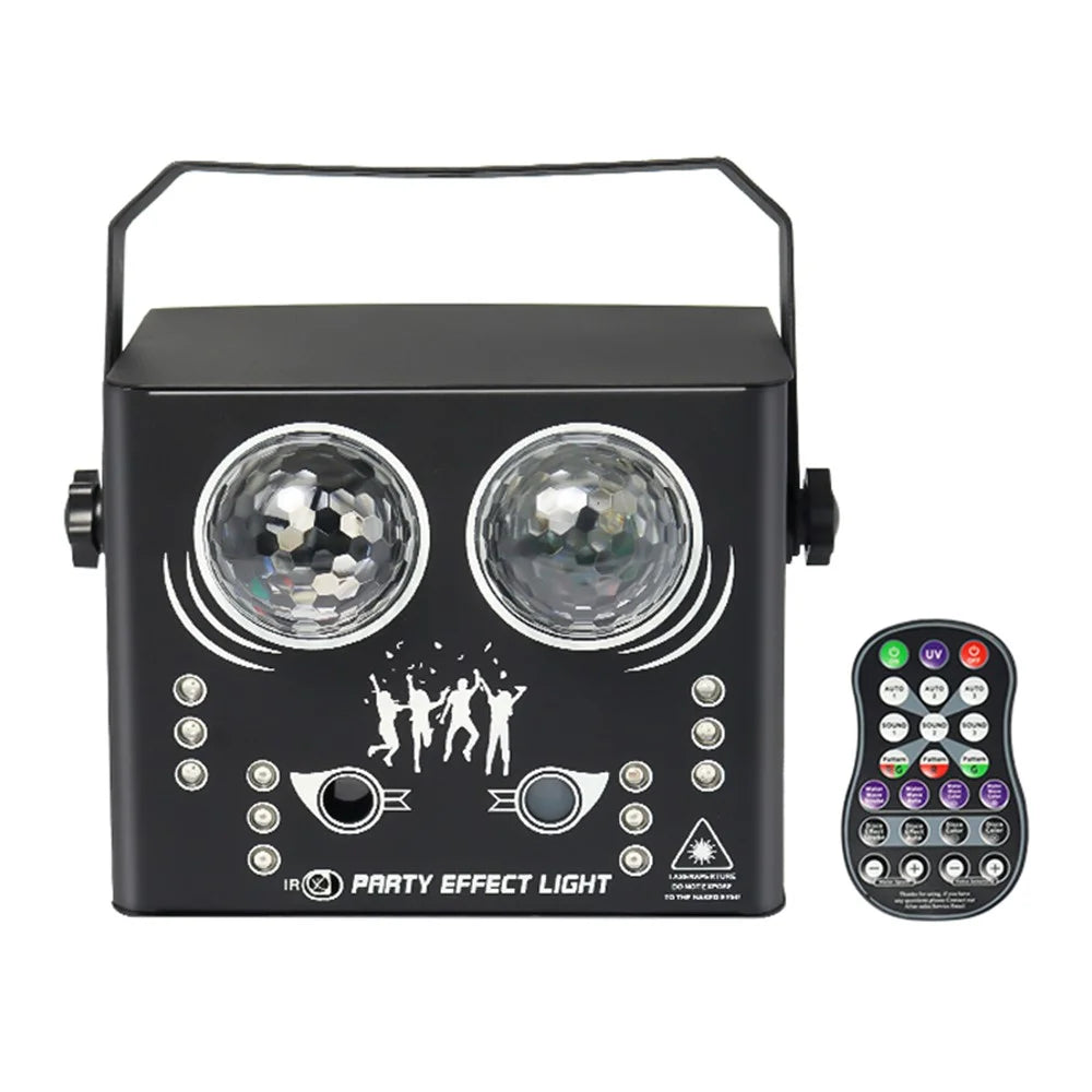 5-in-1 LED Effect Light Strobe Laser Water Streak Pattern Disco Light Lamp for Party Club Bar - US Plug - 1