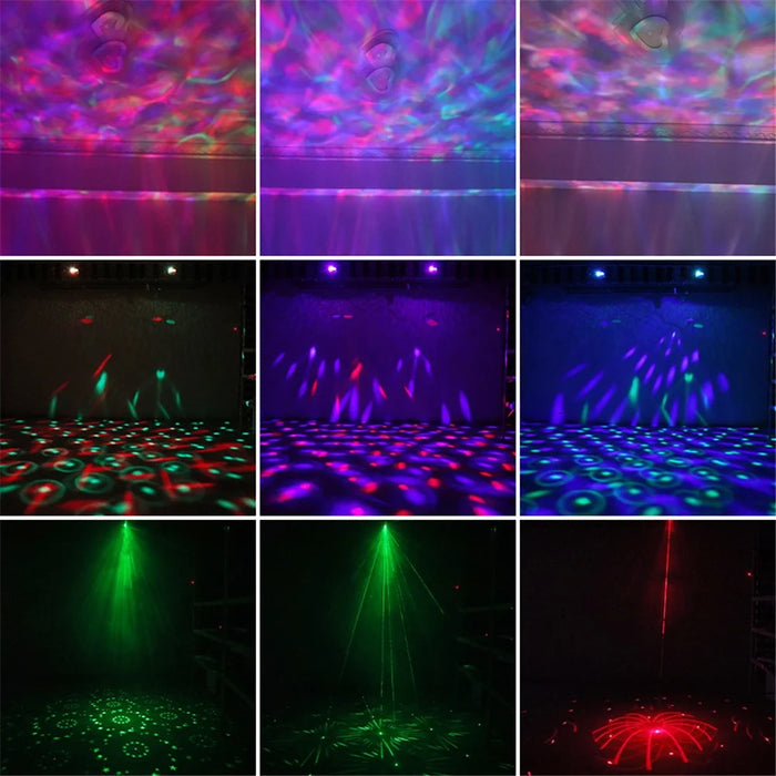 5-in-1 LED Effect Light Strobe Laser Water Streak Pattern Disco Light Lamp for Party Club Bar - US Plug - 5