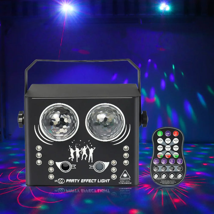 5-in-1 LED Effect Light Strobe Laser Water Streak Pattern Disco Light Lamp for Party Club Bar - US Plug - 6