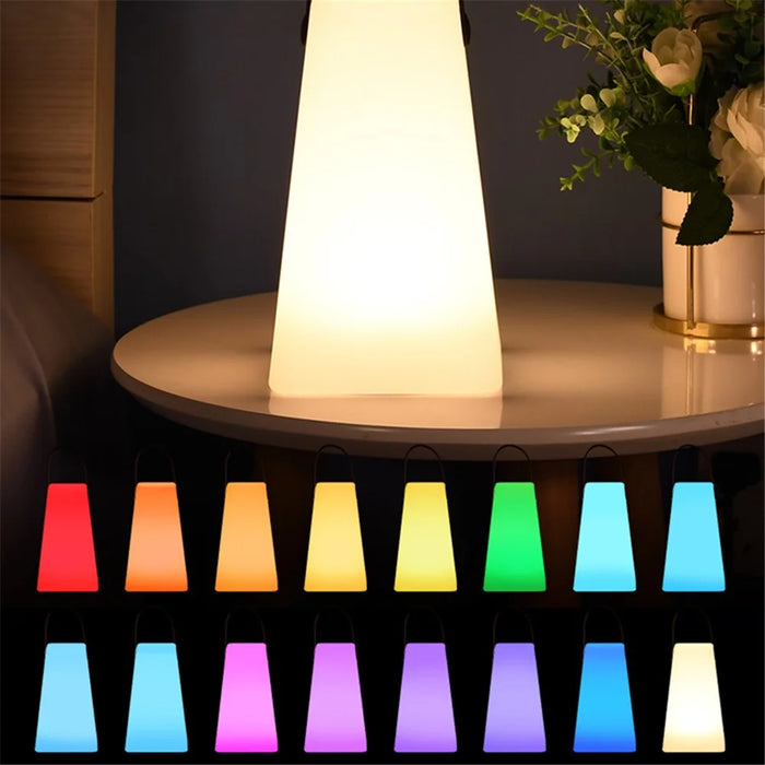 Trapezoid Portable Lantern Lamp 16 Colors Brightness Adjustable USB Rechargeable LED Light with Remote Controller - 3