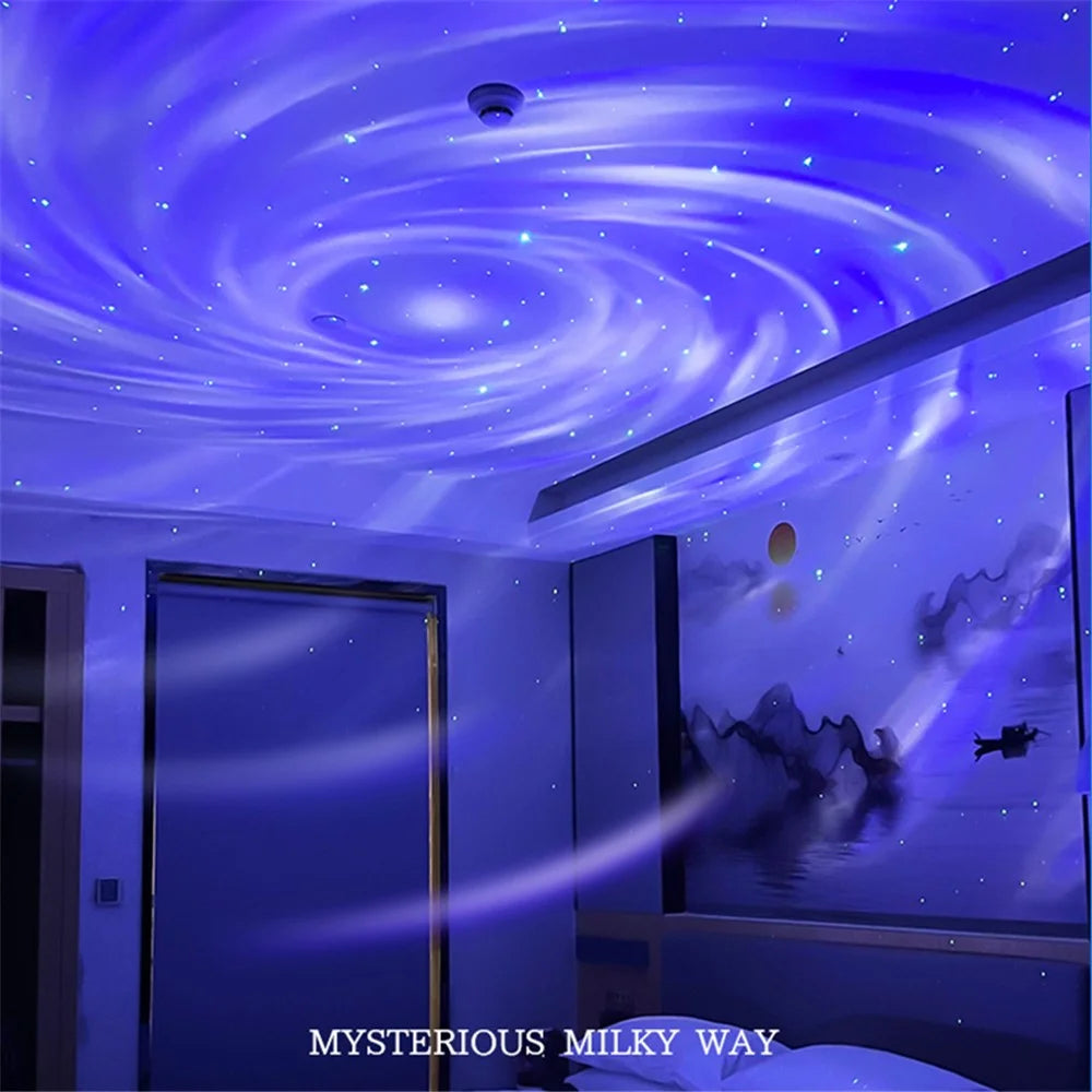 K-1106 Flying Saucer Laser Projection Lamp Aurora Galaxy Dual Effect Projector Light Battery Powered Indoor Ambient Light - 6