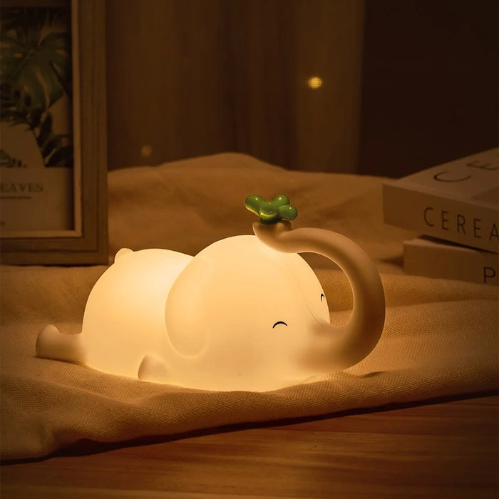 Elephant-Shaped Baby Bedside Touch Light Breastfeeding Night Light Desktop Lamp Decompression Toys with Phone Stand (with CE) - 2