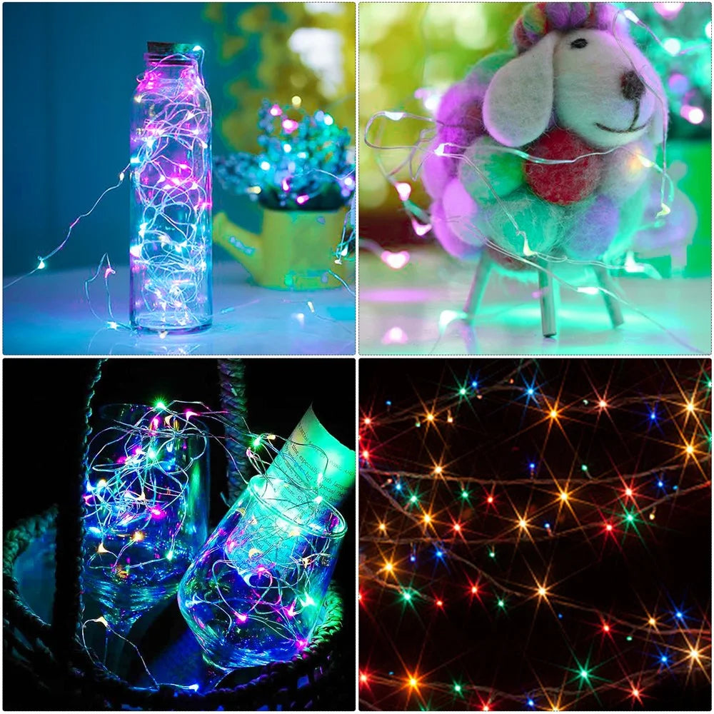 6Pcs / Set 1m 10-LED Wine Bottle Plug String Light Copper Wire LED Christmas Festival Lighting Decor - Multi-Color - 4