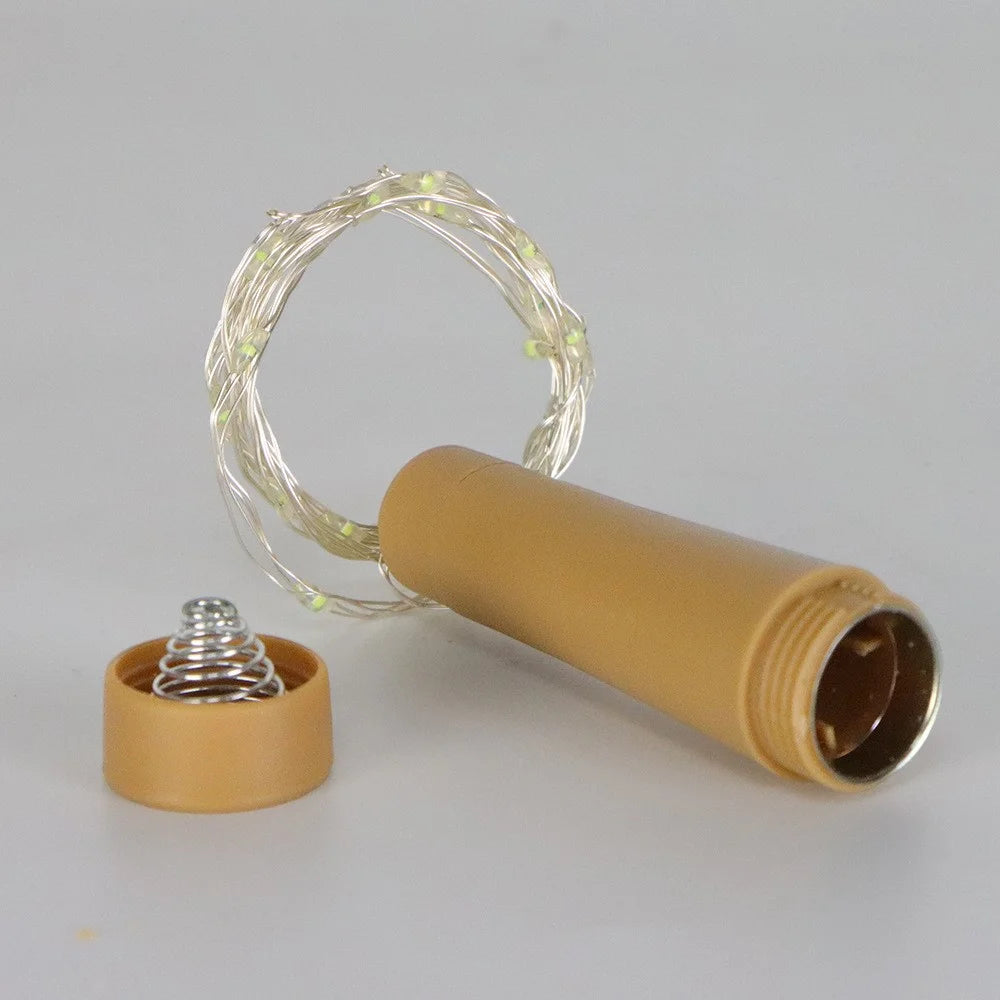 6Pcs / Set 1m 10-LED Wine Bottle Plug String Light Copper Wire LED Christmas Festival Lighting Decor - Multi-Color - 6