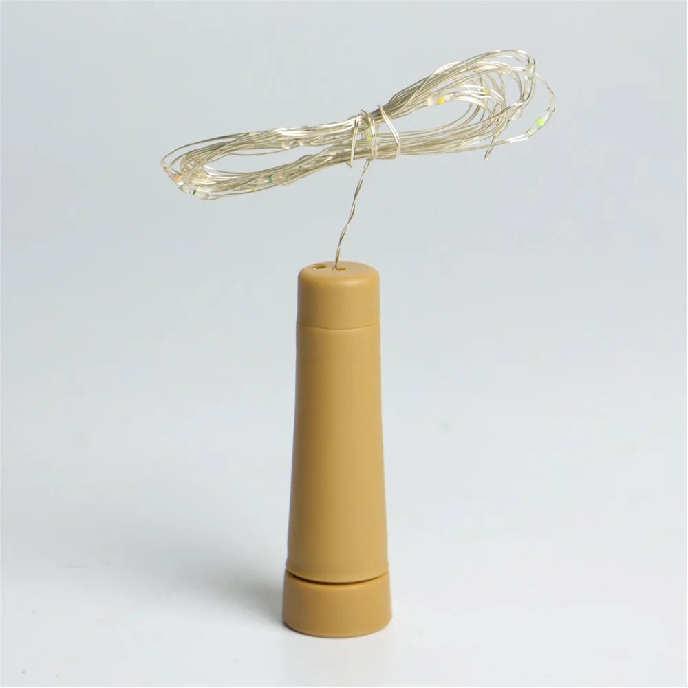 6Pcs / Set 1m 10-LED Wine Bottle Plug String Light Copper Wire LED Christmas Festival Lighting Decor - Multi-Color - 7