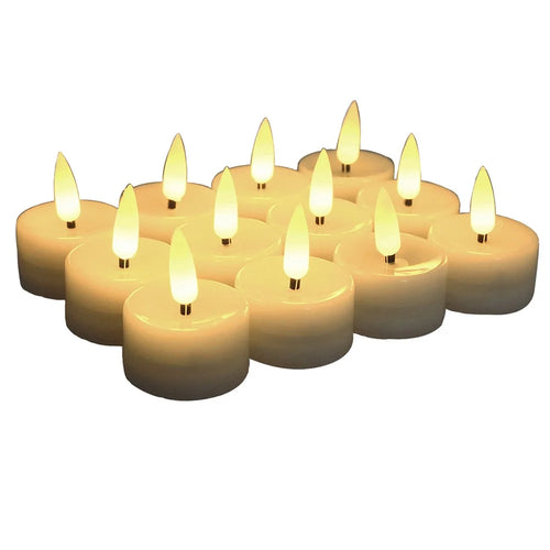 12Pcs / Set Small Flameless LED Light Battery Electronic Candles Tables Lamp for Pumpkins, Wedding Decorations, Christmas, Home Decor - Warm White Light - 1