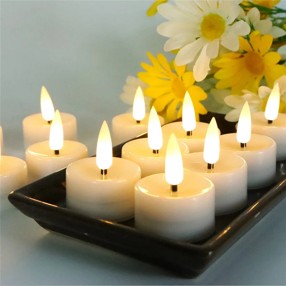 12Pcs / Set Small Flameless LED Light Battery Electronic Candles Tables Lamp for Pumpkins, Wedding Decorations, Christmas, Home Decor - Warm White Light - 5
