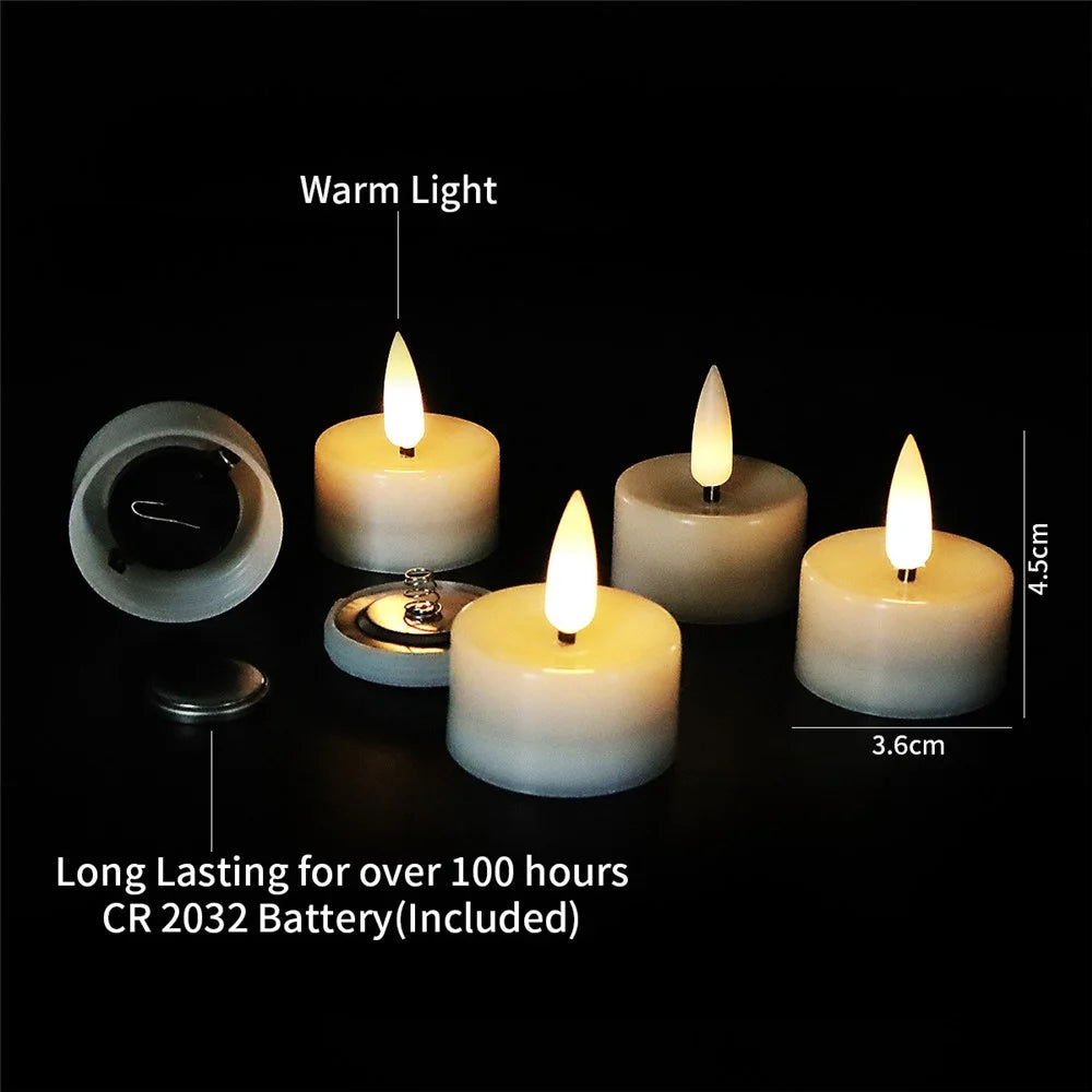 12Pcs / Set Small Flameless LED Light Battery Electronic Candles Tables Lamp for Pumpkins, Wedding Decorations, Christmas, Home Decor - Warm White Light - 6