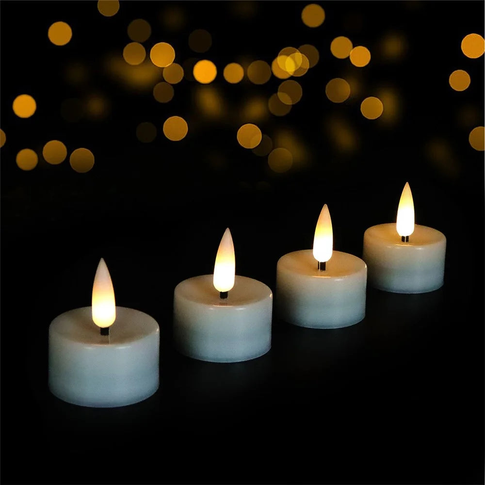 12Pcs / Set Small Flameless LED Light Battery Electronic Candles Tables Lamp for Pumpkins, Wedding Decorations, Christmas, Home Decor - Warm White Light - 7