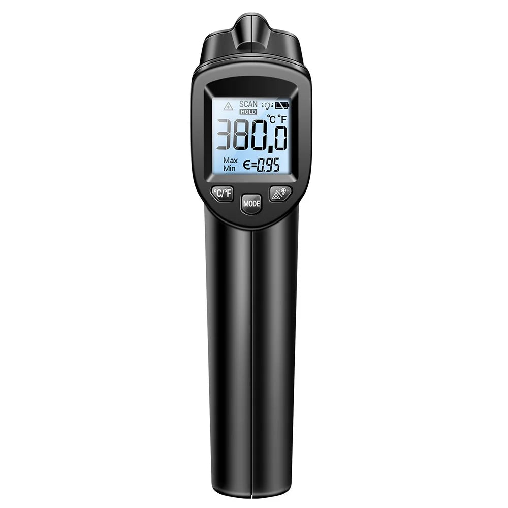 ANENG TH103 Digital Infrared Thermometer Temperature Gun -20 - 380 Degrees Celsius Handheld Non Contact Reverse Screen Industrial Tool - Orange - 2