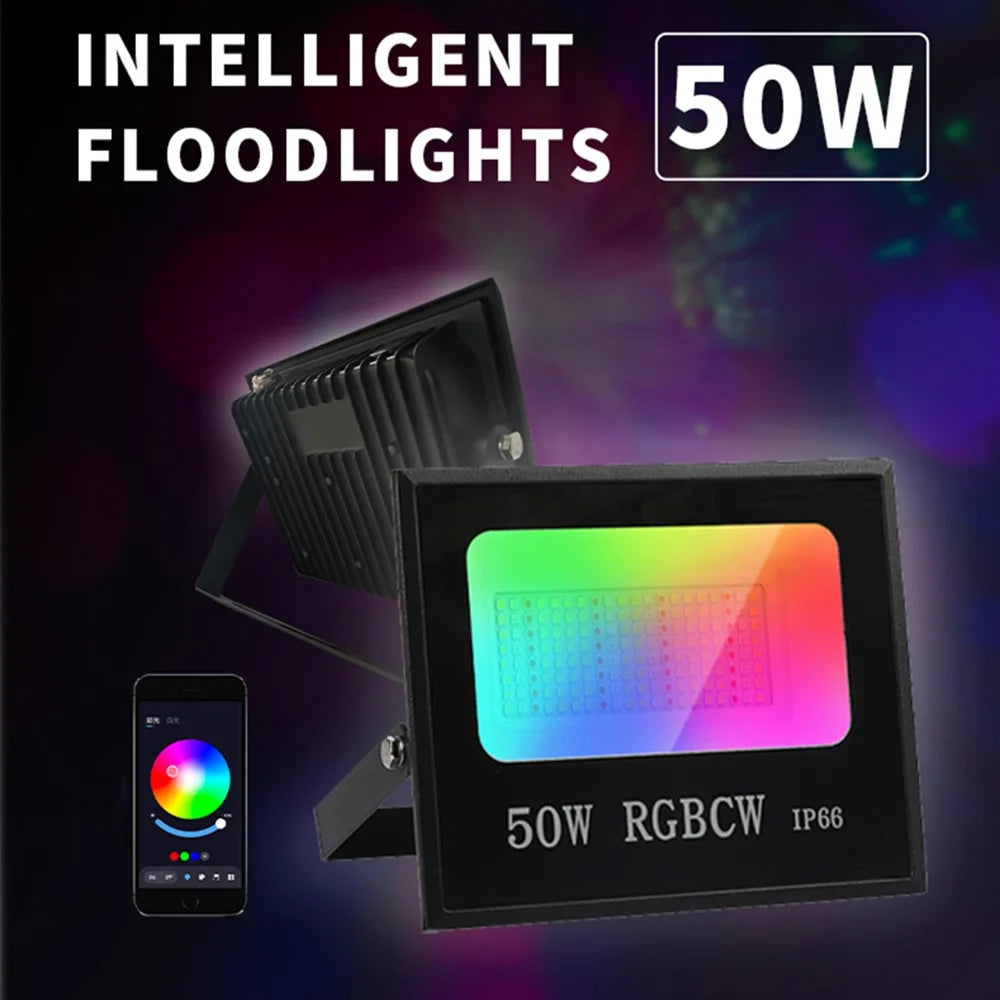 50W Tuya APP Smart LED Light IP66 Waterproof Colorful RGB Lamp Outdoor Factory Warehouse Floodlight - 2