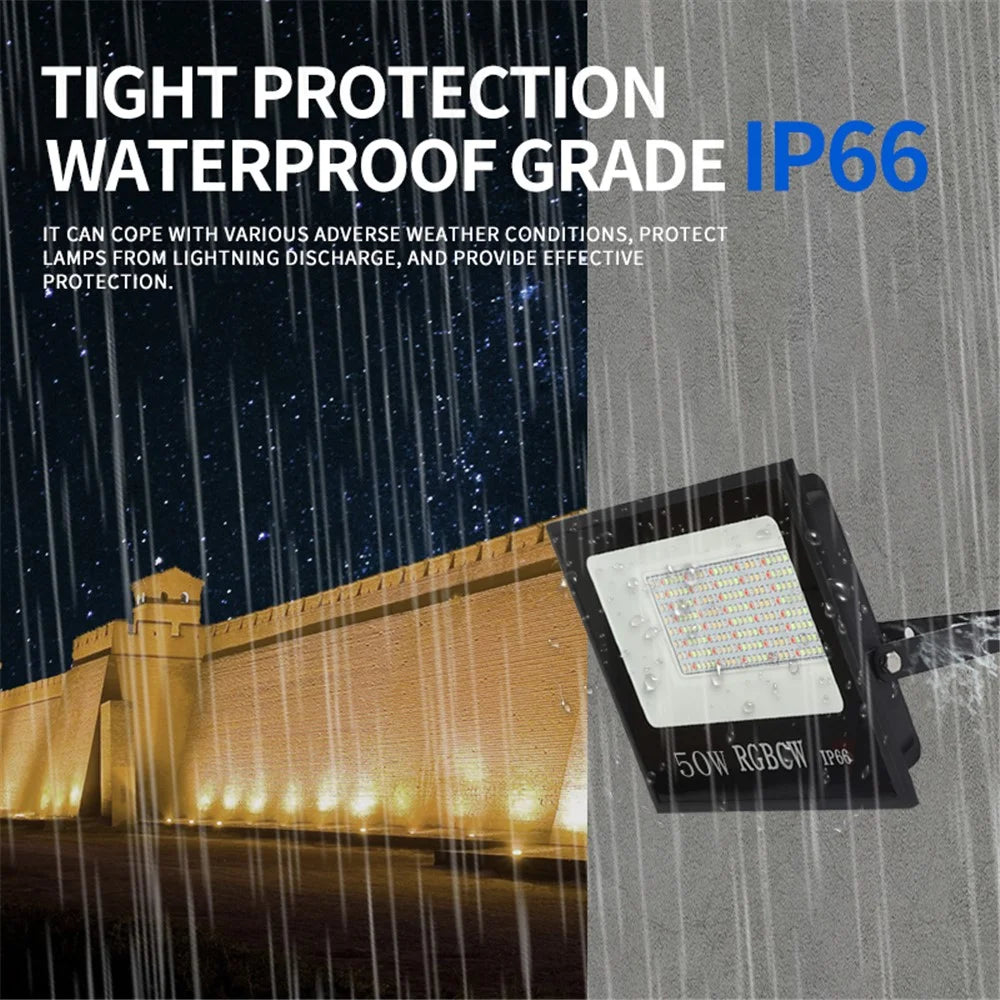 50W Tuya APP Smart LED Light IP66 Waterproof Colorful RGB Lamp Outdoor Factory Warehouse Floodlight - 3