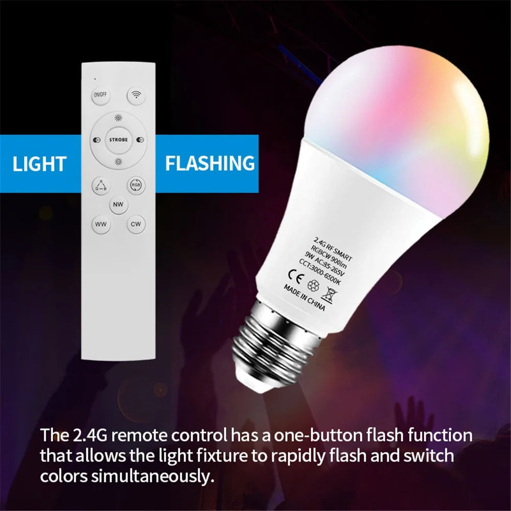 4Pcs / Set Tuya Bluetooth-compatible Smart Bulb Light RGBCW Full Color APP Smart Control Lamp with Remote Control - 6