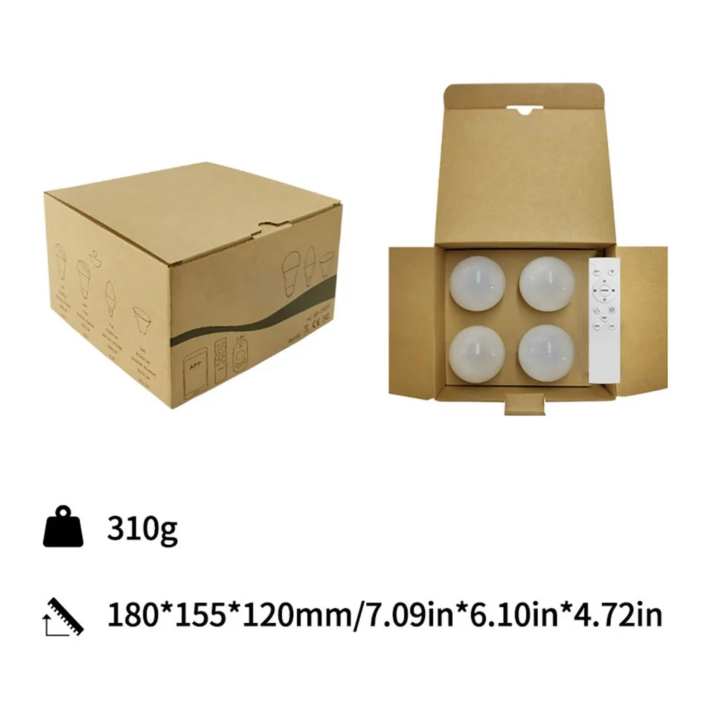 4Pcs / Set Tuya Bluetooth-compatible Smart Bulb Light RGBCW Full Color APP Smart Control Lamp with Remote Control - 7