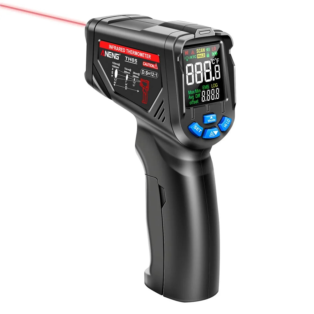 ANENG TH05 Portable Infrared Thermometers Handheld -20~650 Degree Temp Measurement with Digital Display - Black - 1