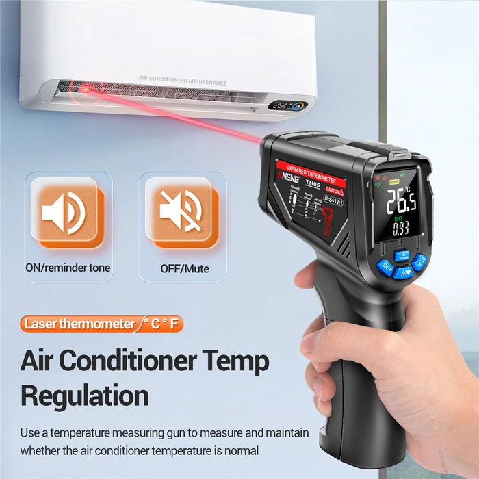ANENG TH05 Portable Infrared Thermometers Handheld -20~650 Degree Temp Measurement with Digital Display - Black - 5