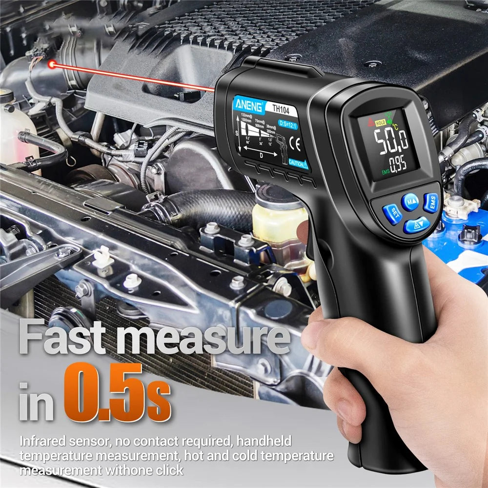 ANENG TH104 Color Display Infrared Thermometers Portable -50 to 550 Degree Temp Measurement for Industry, Kitchen - 3