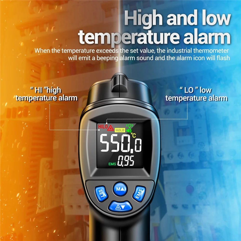 ANENG TH104 Color Display Infrared Thermometers Portable -50 to 550 Degree Temp Measurement for Industry, Kitchen - 4