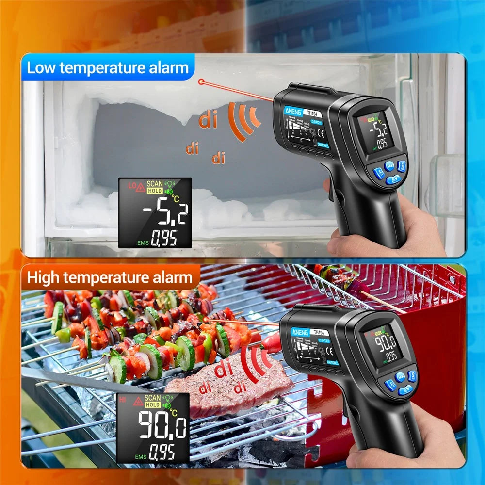 ANENG TH104 Color Display Infrared Thermometers Portable -50 to 550 Degree Temp Measurement for Industry, Kitchen - 5