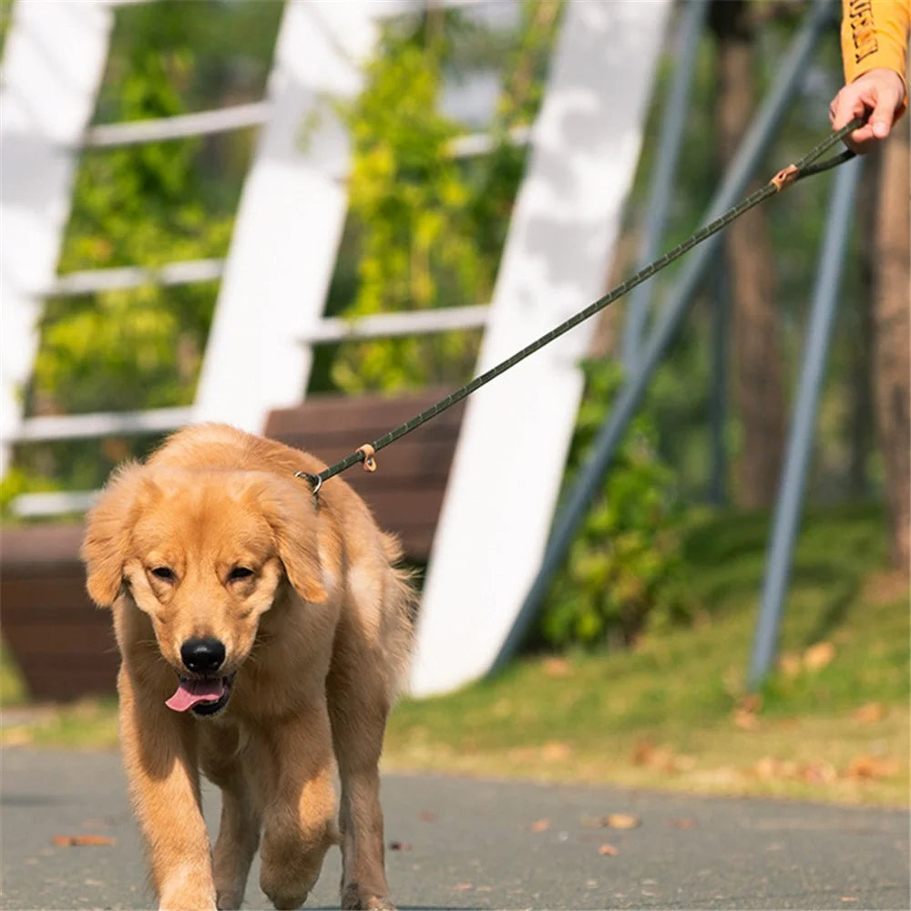 AIWO 1.7mx8mm High-Strength Knitted Dog Leash Pet Traction Rope Walking Training Lead Leash - Light Coffee Color - 4