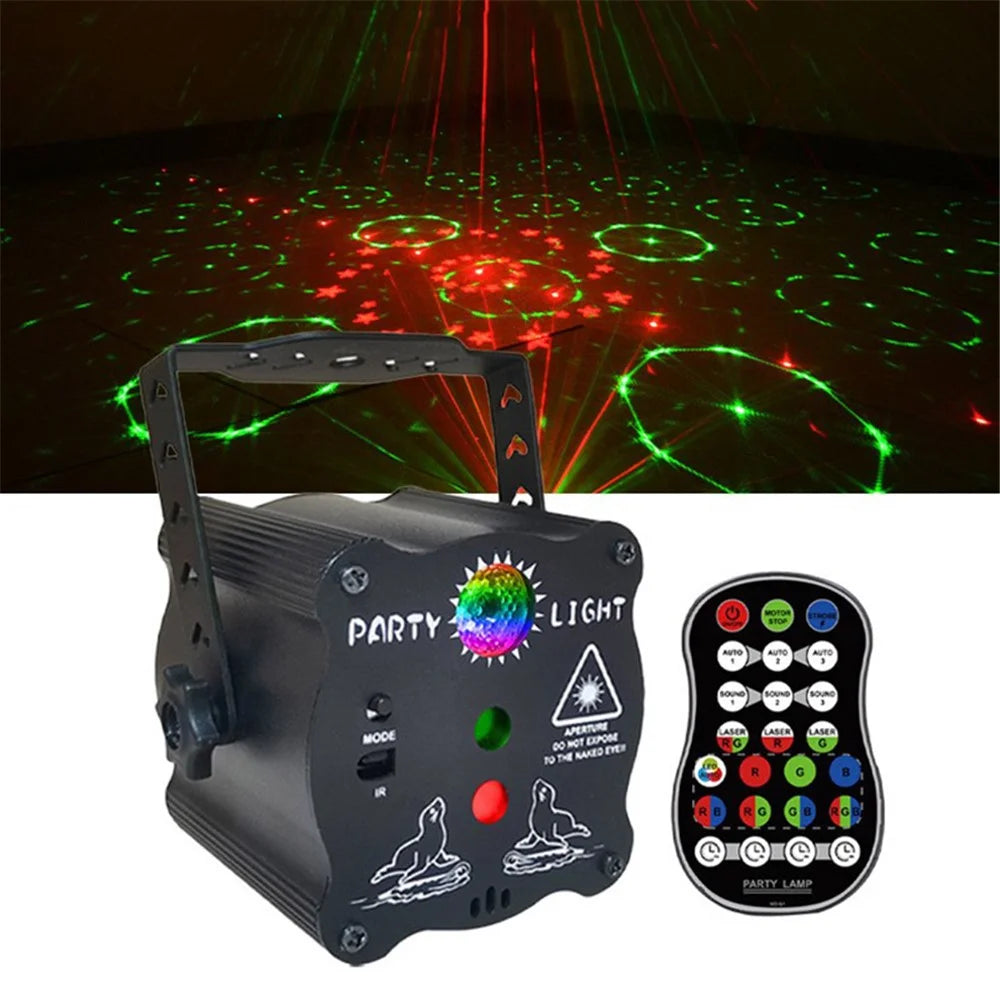 R50 Portable Mini Laser Light Aluminum Alloy Auto / Voice / Remote Control Indoor Light with Handle - 5