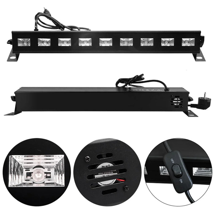 Automatic Control 9-LED Light Bar UV Blacklight Tube Glow in The Dark Party Supplies for Halloween,Christmas - 4