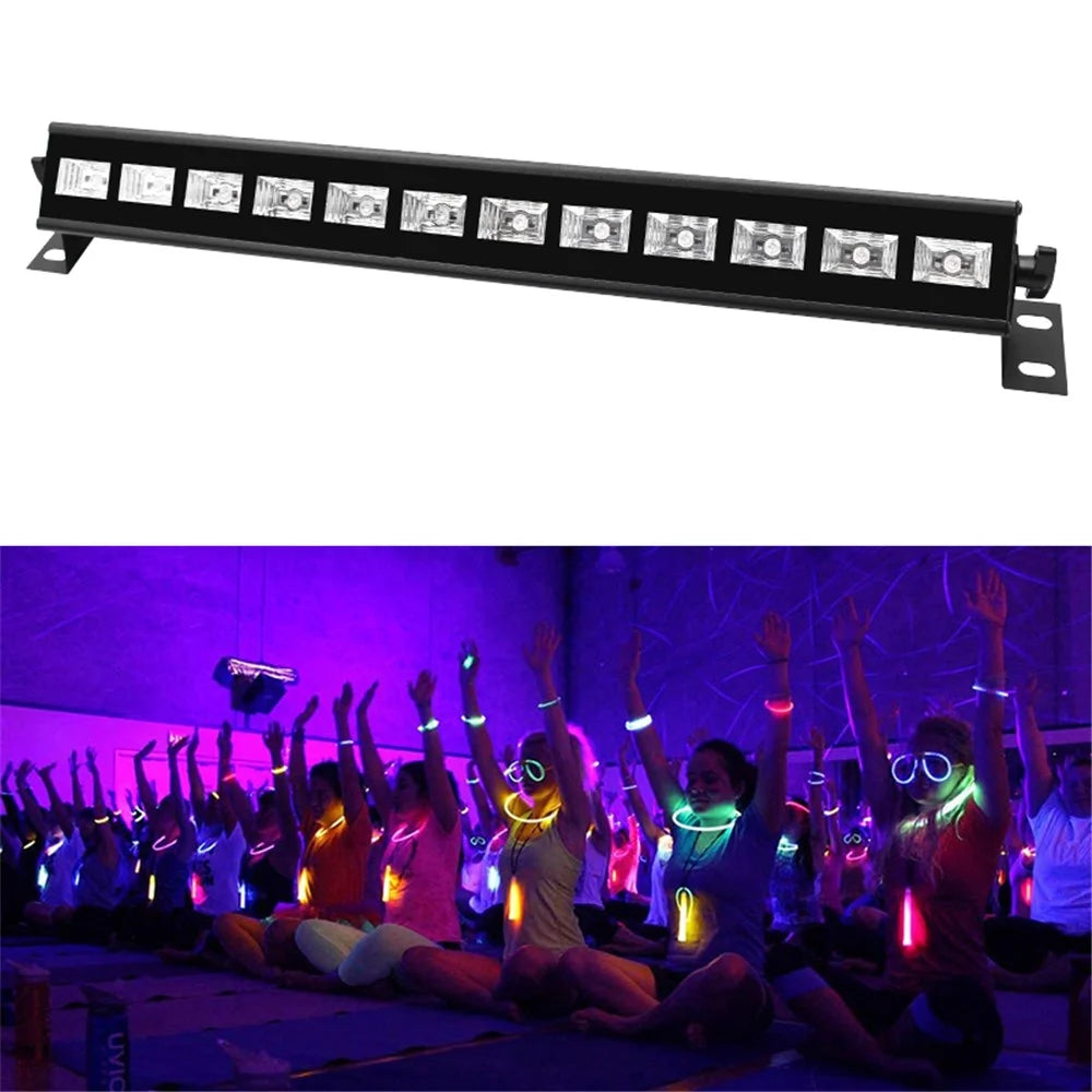 12-LED UV Light Bar Automatic Control Purple Lamp Blacklight Bar for Stage Lighting, Body Painting, Halloween - 1