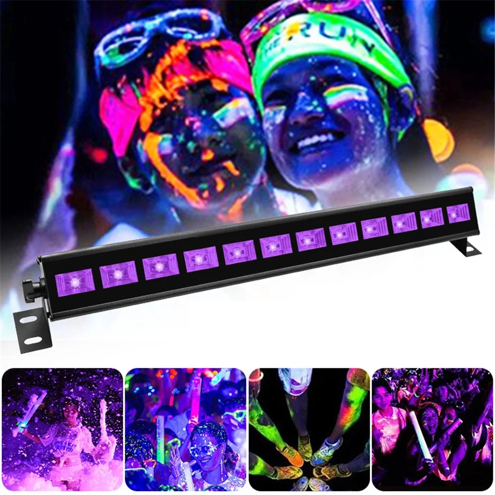 12-LED UV Light Bar Automatic Control Purple Lamp Blacklight Bar for Stage Lighting, Body Painting, Halloween - 3