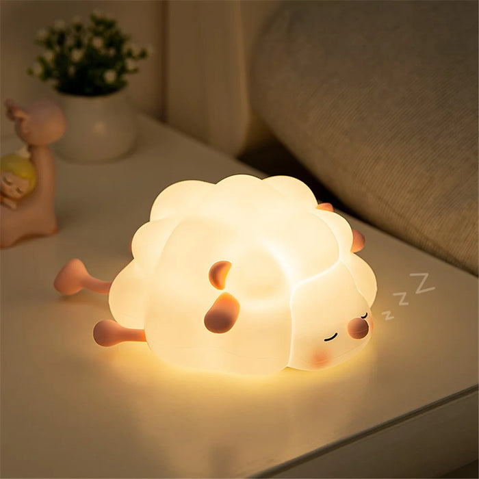 K-1156 Cute Sheep Bedside Sleeping Light Children Creative Night Light Touch Control Dimming Silicone Lamp (CE, FCC, CPC Certificated) - Black - 5