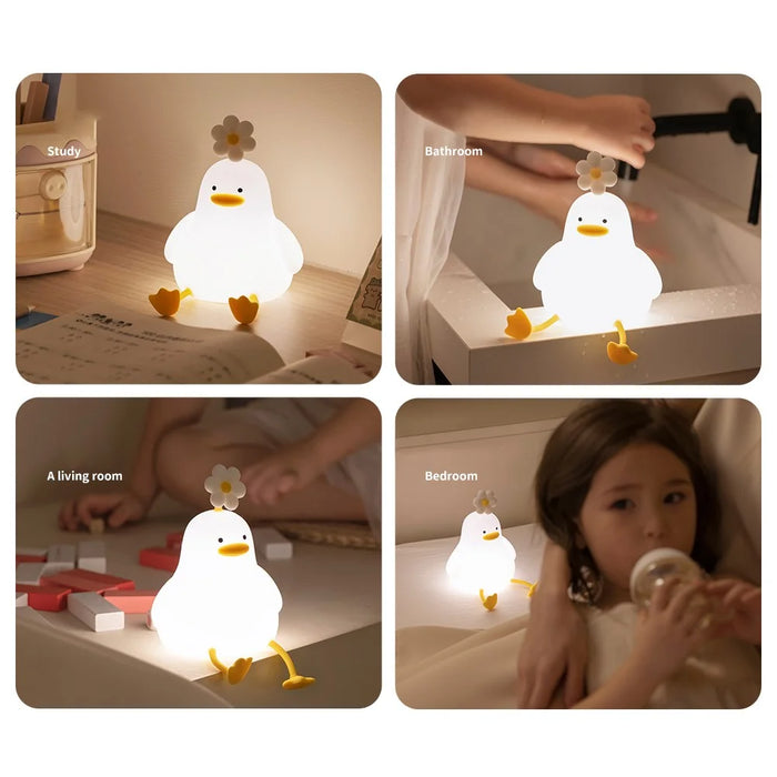 LLD-D09 Creative Duck Night Light Bedside Sleeping Light 3-Level Brightness Adjustment Touch Control Lamp with Phone Holder - 4